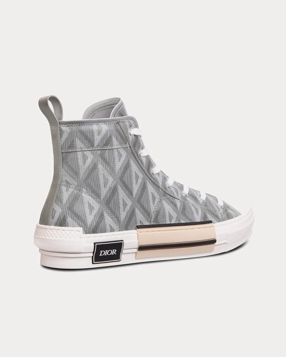 B23 Dior Gray CD Diamond Canvas High Top Sneakers