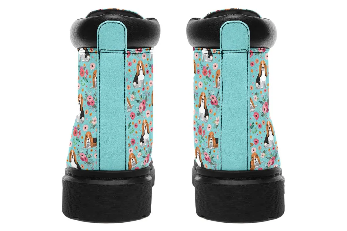Basset Hound Flower Classic Vibe Boots