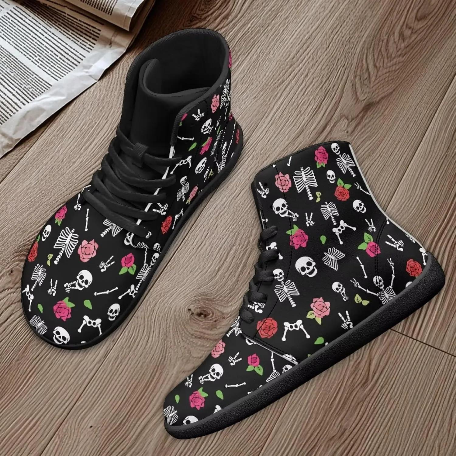 Binienty High Top Shoes Men Women Lace Up Barefoot Sneakers Fashion Wide Toe Box Water Shoes Sports Outdoor