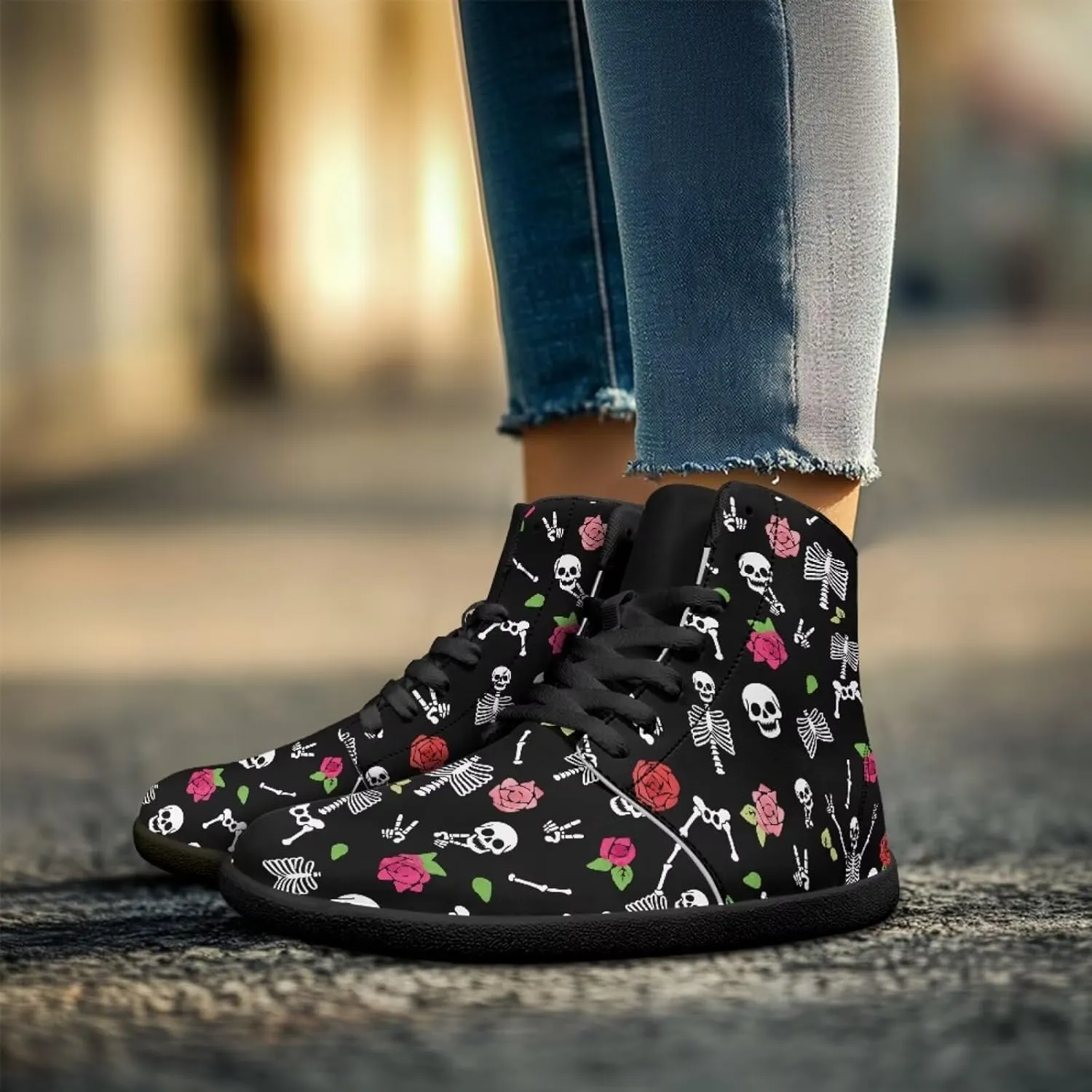 Binienty High Top Shoes Men Women Lace Up Barefoot Sneakers Fashion Wide Toe Box Water Shoes Sports Outdoor