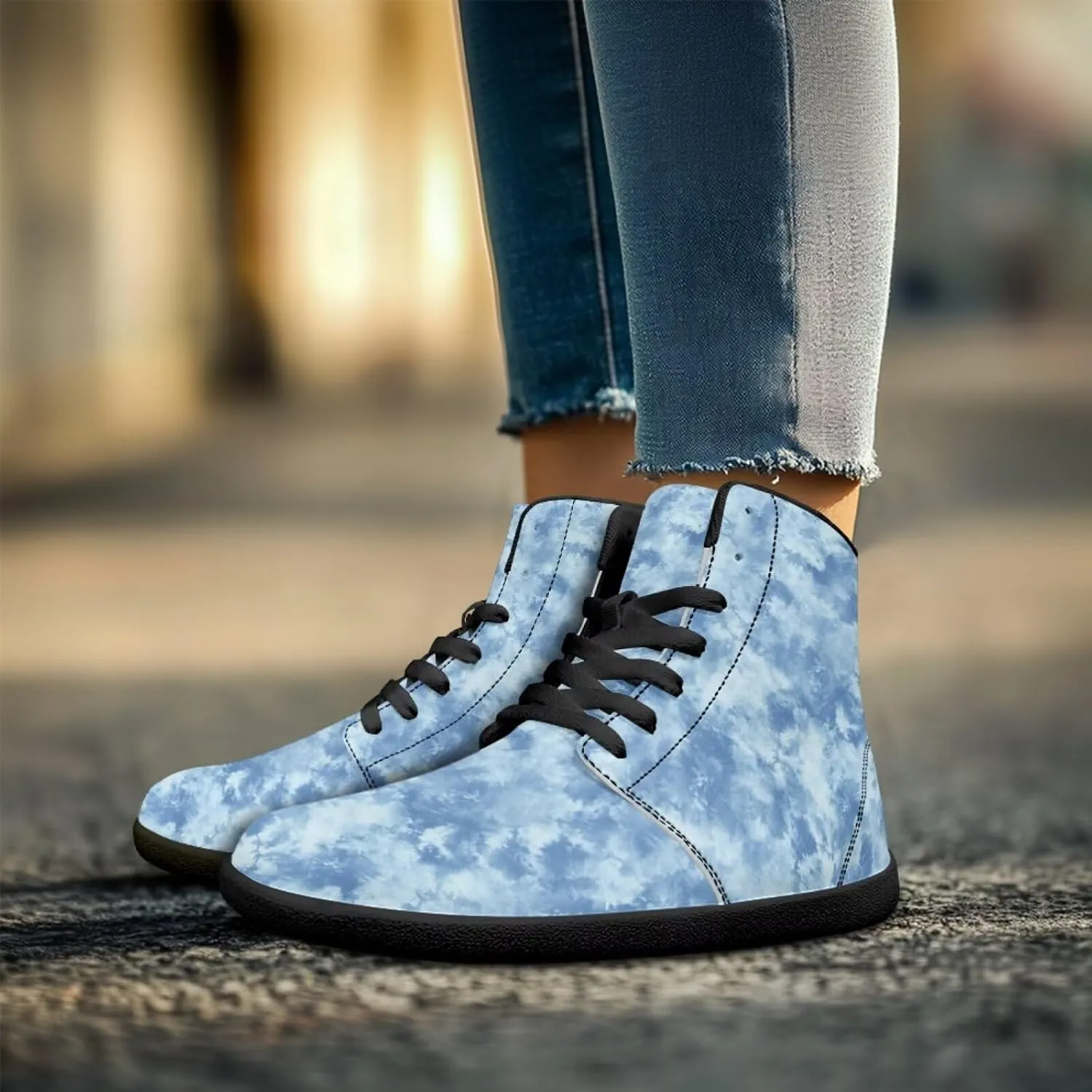 Binienty Women Men High Top Minimalist Barefoot Shoes Zero Drop Sole Outdoor Ankle Boot Shoes