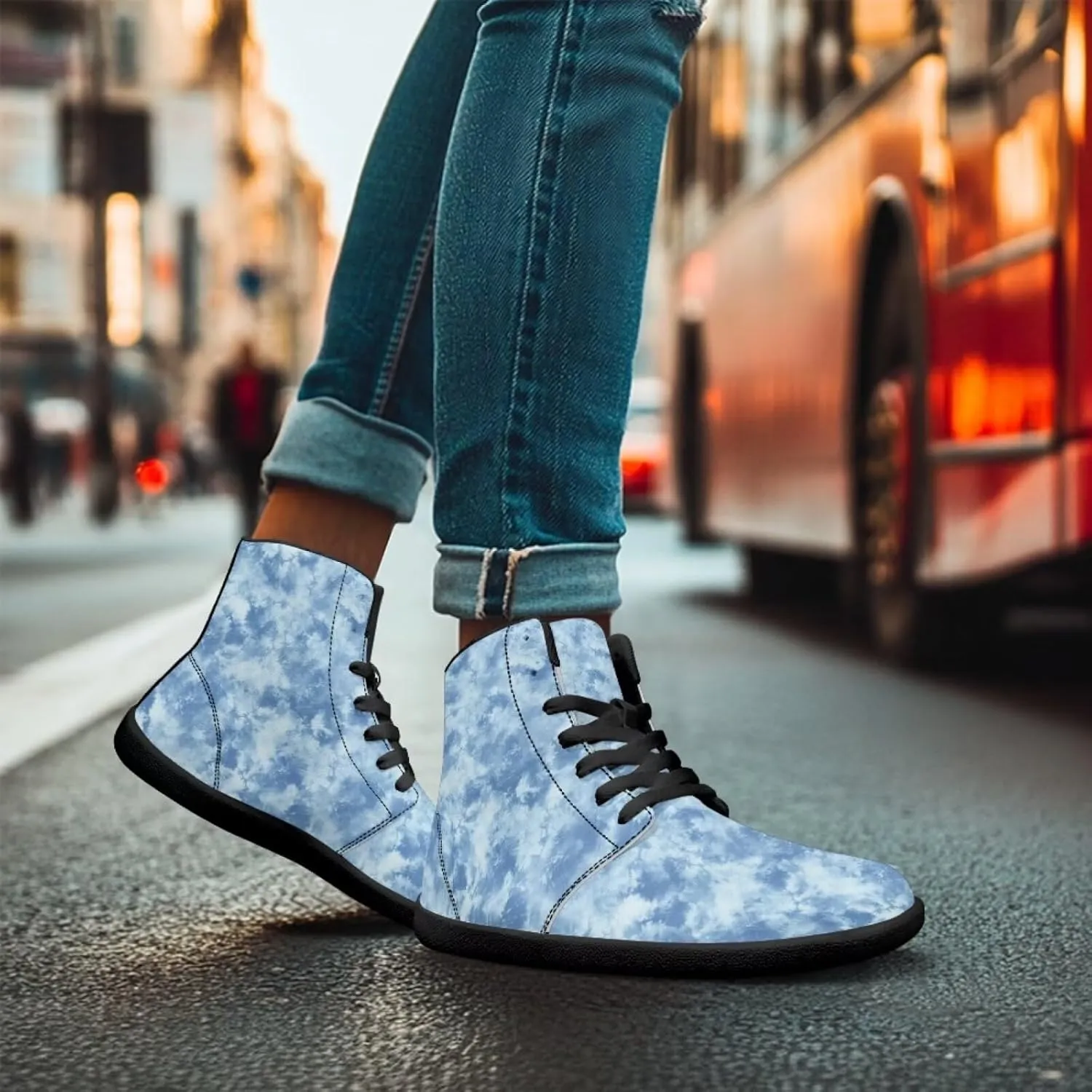 Binienty Women Men High Top Minimalist Barefoot Shoes Zero Drop Sole Outdoor Ankle Boot Shoes