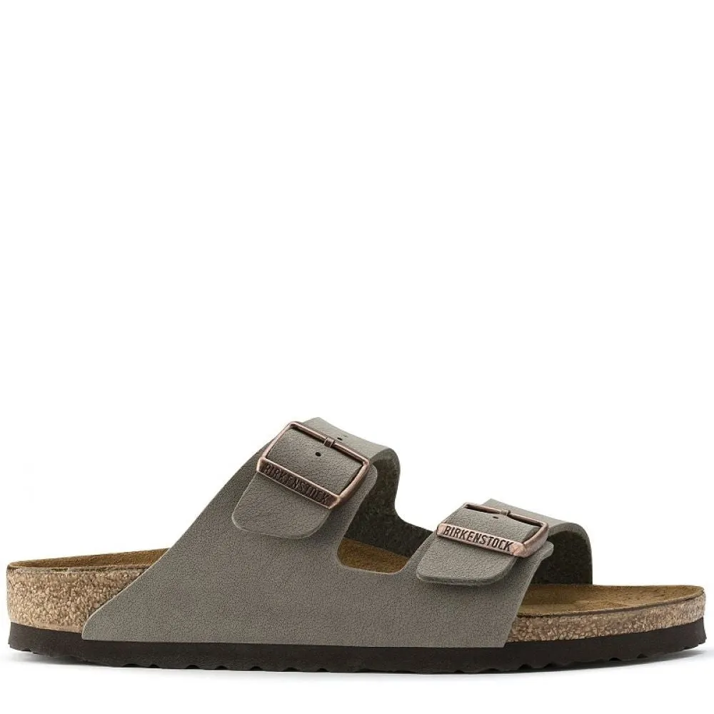 Birkenstock Women's Arizona Birkibuc in Stone (Narrow Width)