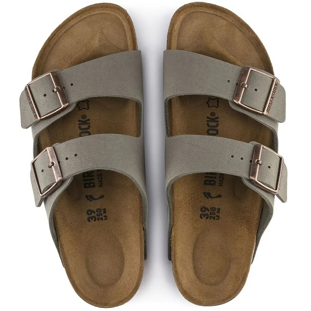 Birkenstock Women's Arizona Birkibuc in Stone (Narrow Width)