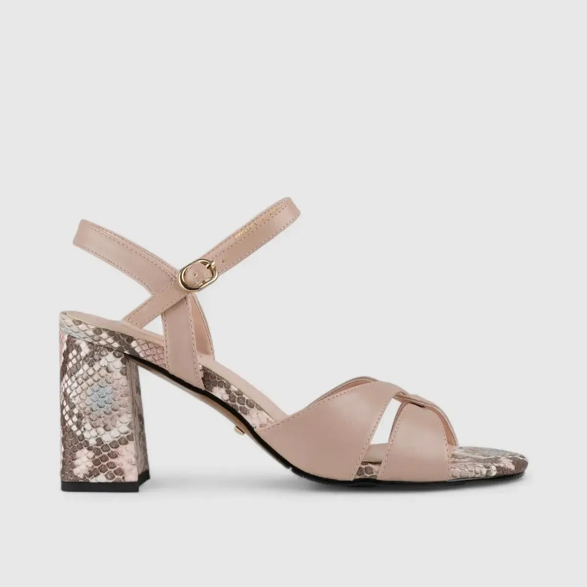 Bulbul Block Heel Sandal Beige CAR5012