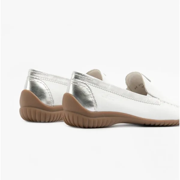 CALIFORNIA Ladies Leather Moccasins White