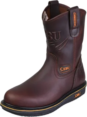 CEBU | Comfort Steel Toe | Boots For Men | Handcrafted | High-Traction Soles | Resistant | For Professional Jobs | 8.5 US | Brown