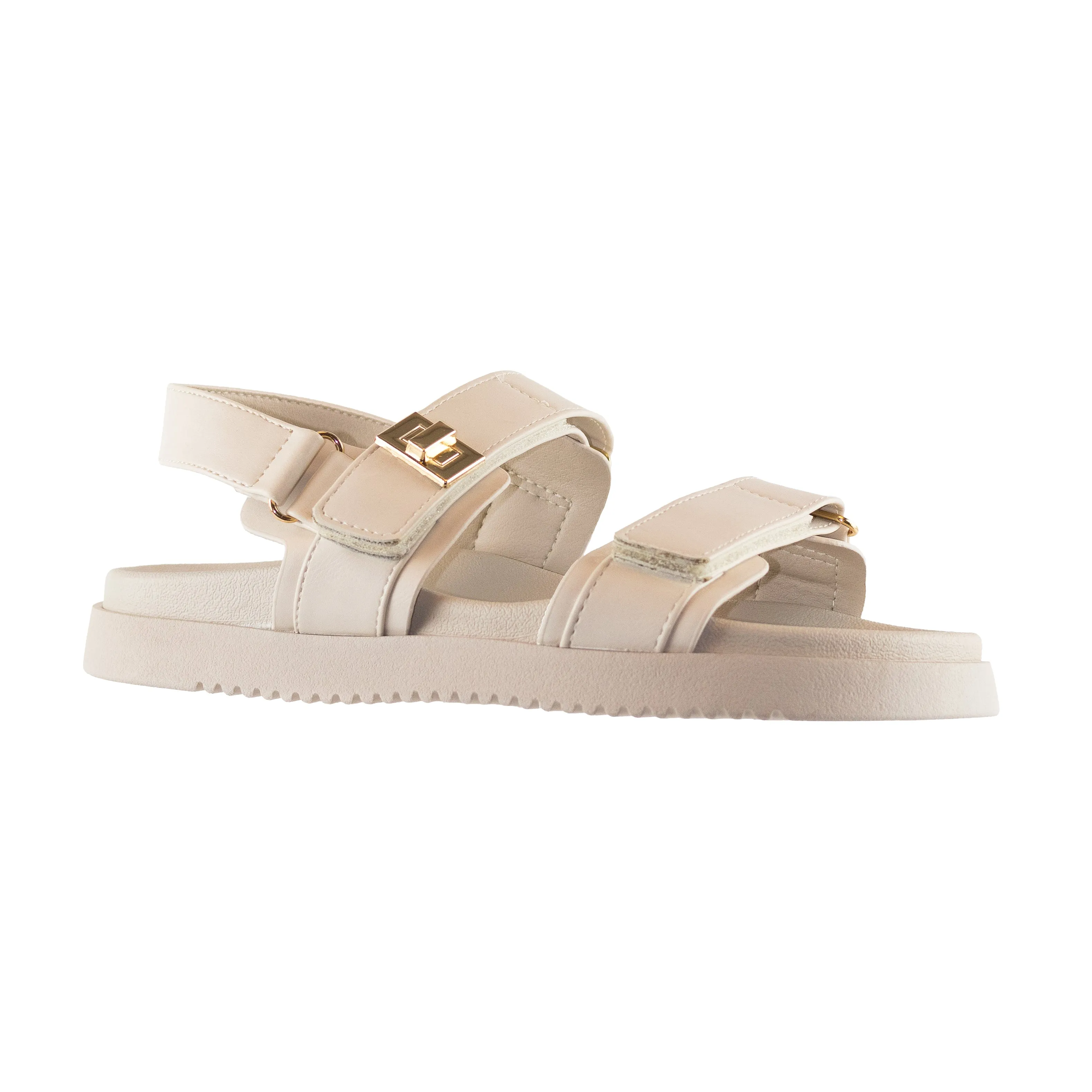 Daniela - Wide Fit Adjustable Double Strap Flat Sandals, Comfortable Summer Footwear, Stylish Casual Sandals, Versatile Everyday Shoes