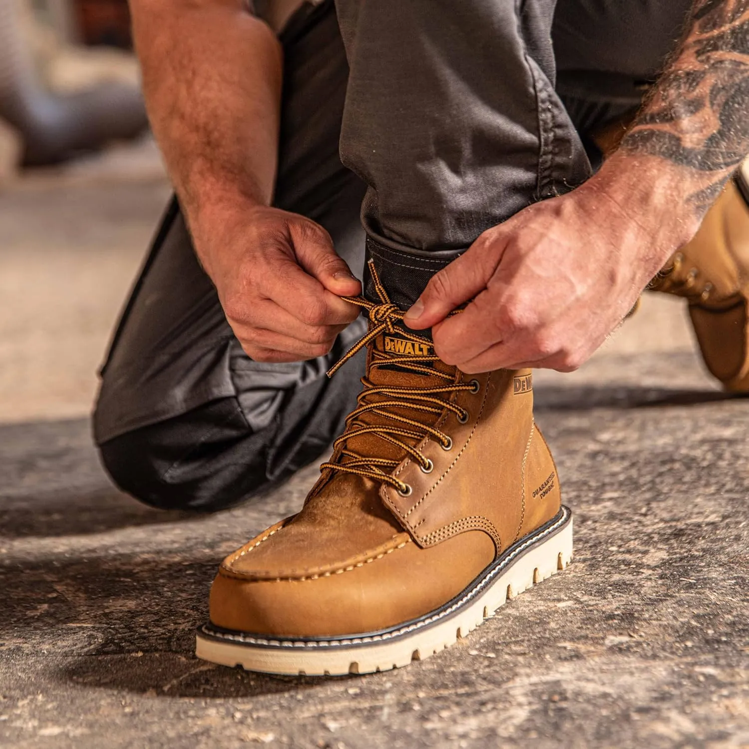 DEWALT Forge Moc Toe, FLEX Outsole, Leather, Steel Toe, Safety Work Boots For Men