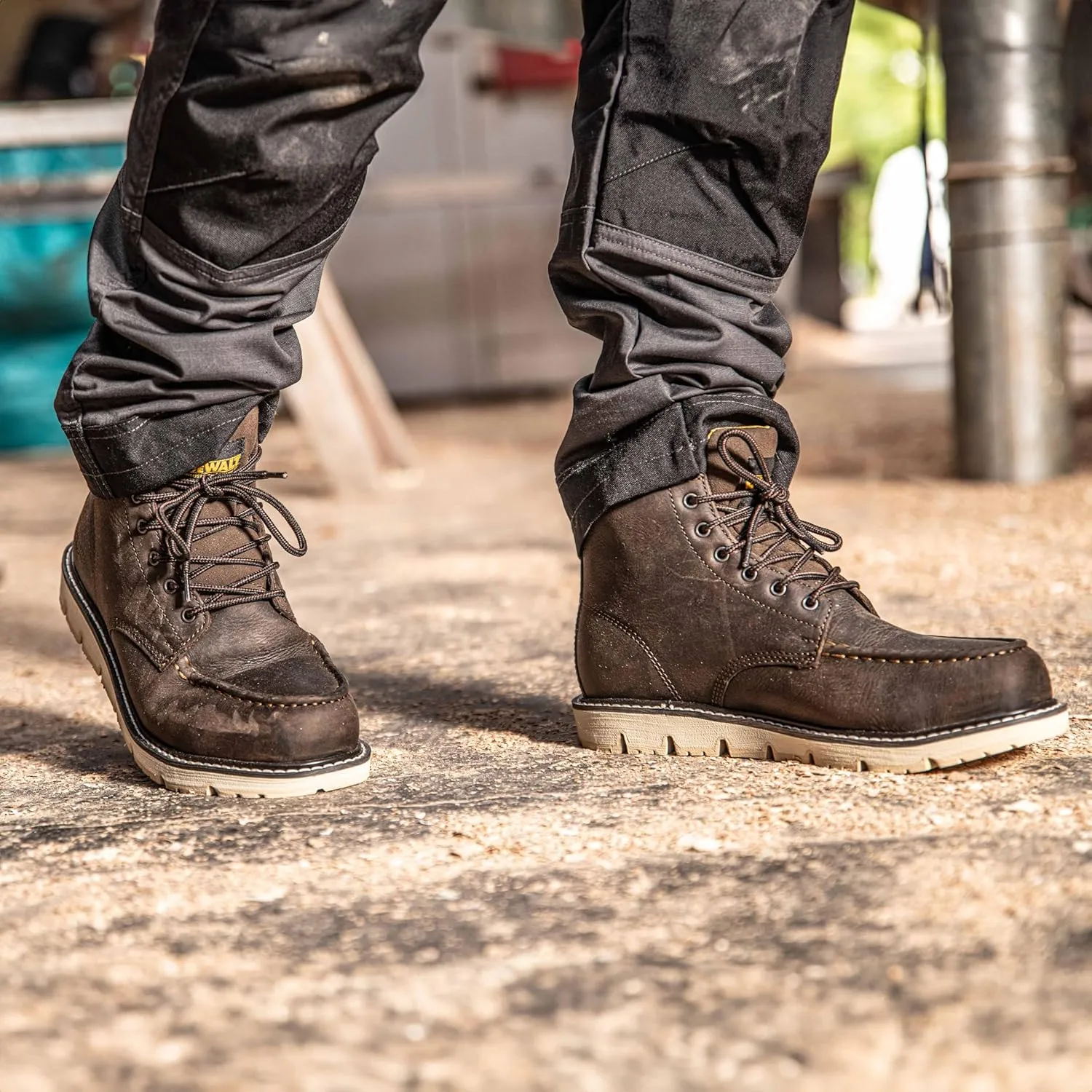 DEWALT Forge Moc Toe, FLEX Outsole, Leather, Steel Toe, Safety Work Boots For Men