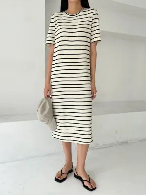 Eduarda Elegant Striped Midi Dress