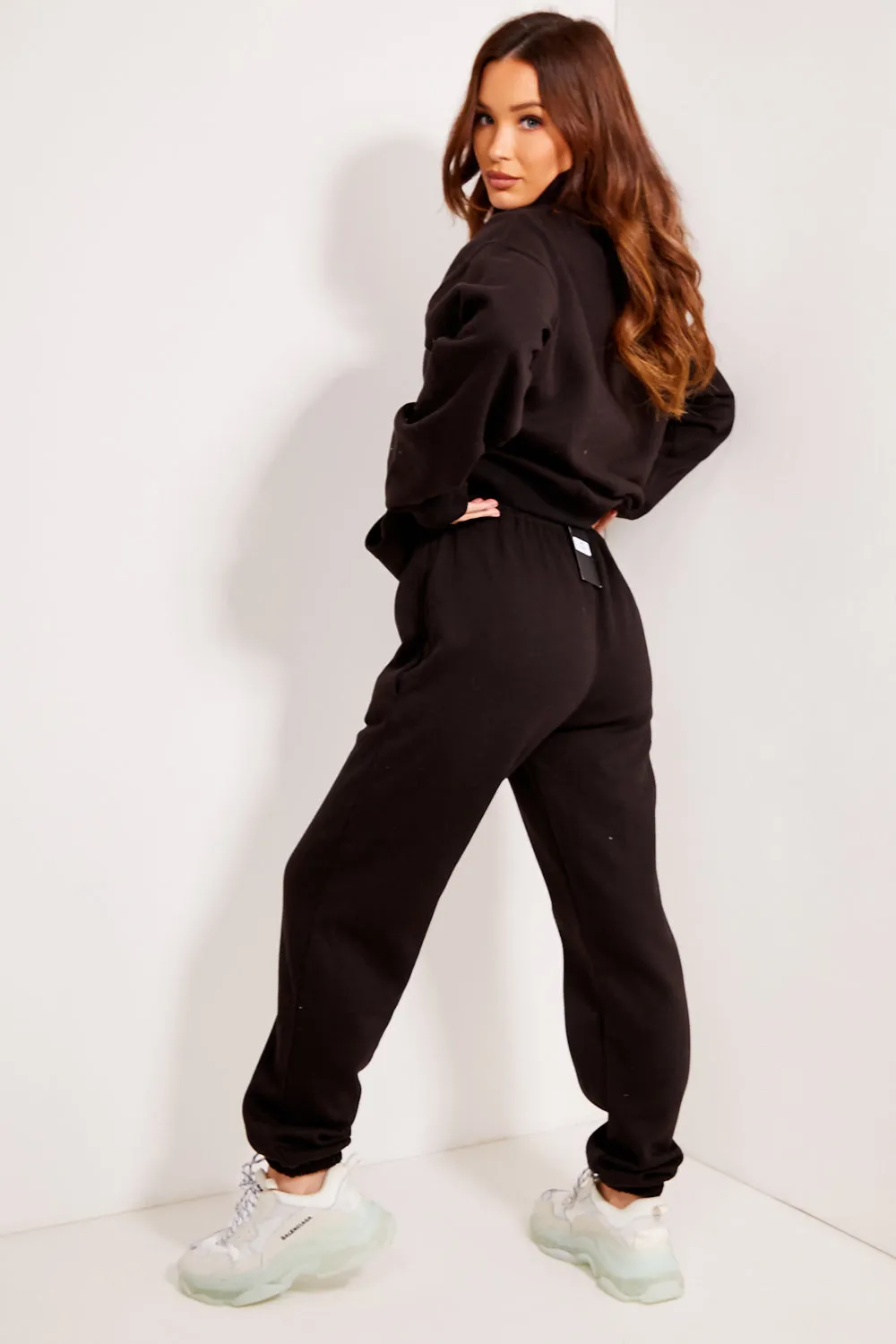 Everleigh Black Oversized Hoodie and Joggers Tracksuit Set