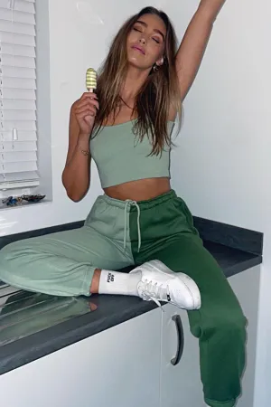 Lacey Khaki and Sage Colour Block Joggers