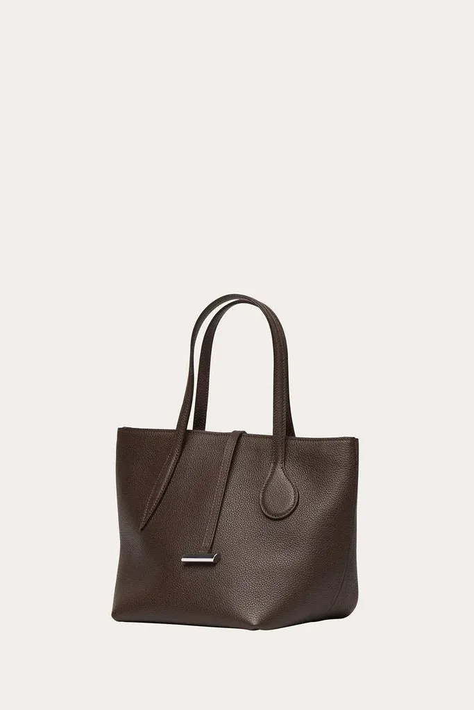 Little Liffner Sprout Tote Mini  - Dark Brown Leather