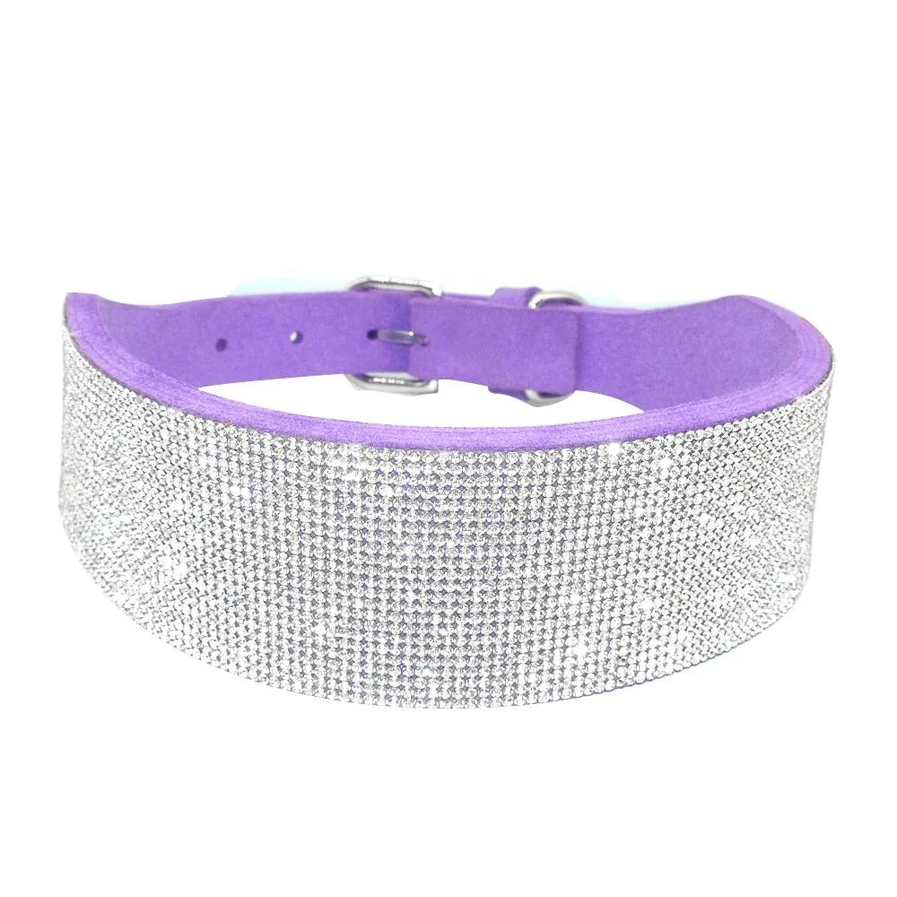 Luxury Rhinestone Leather Pets Collar