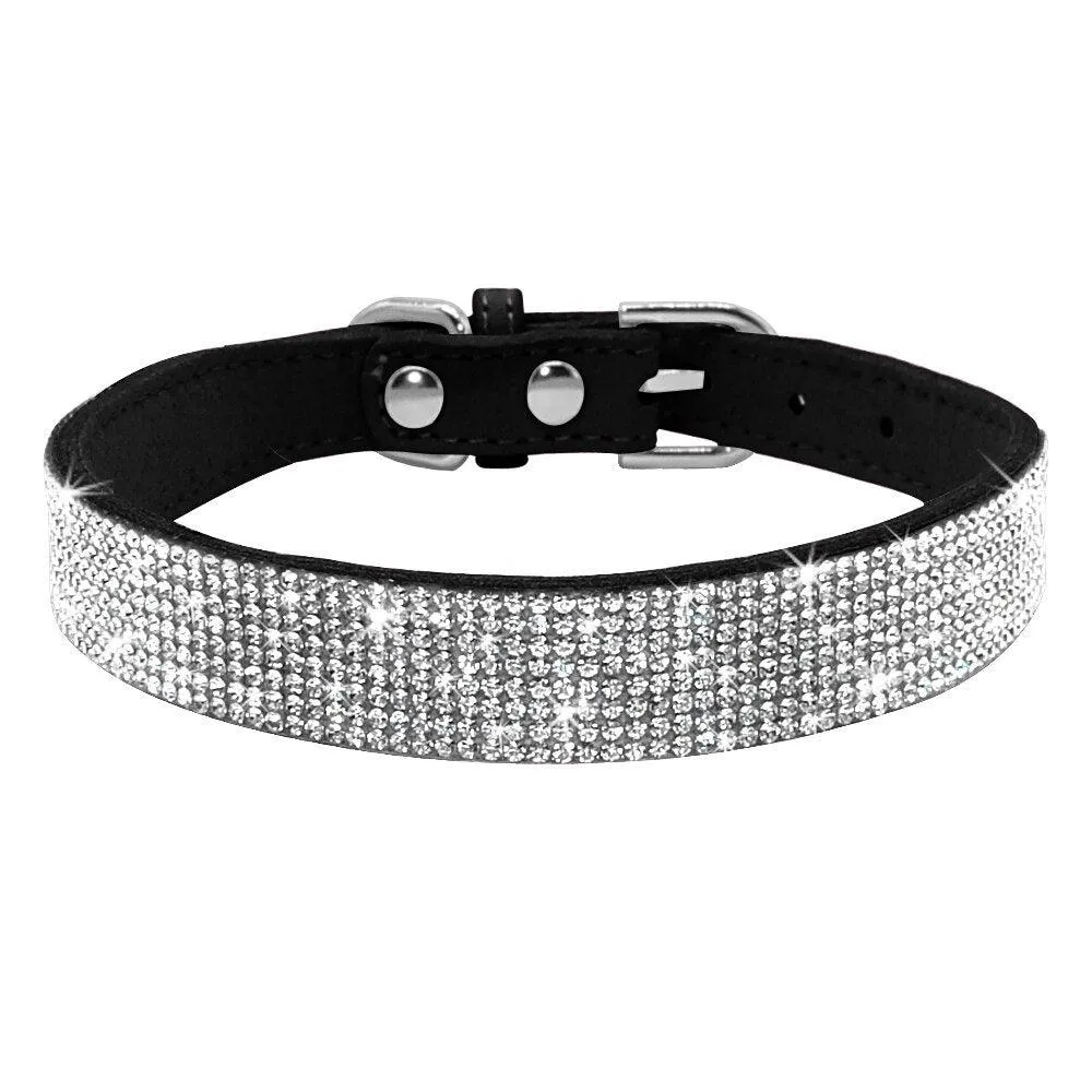 Luxury Rhinestone Leather Pets Collar