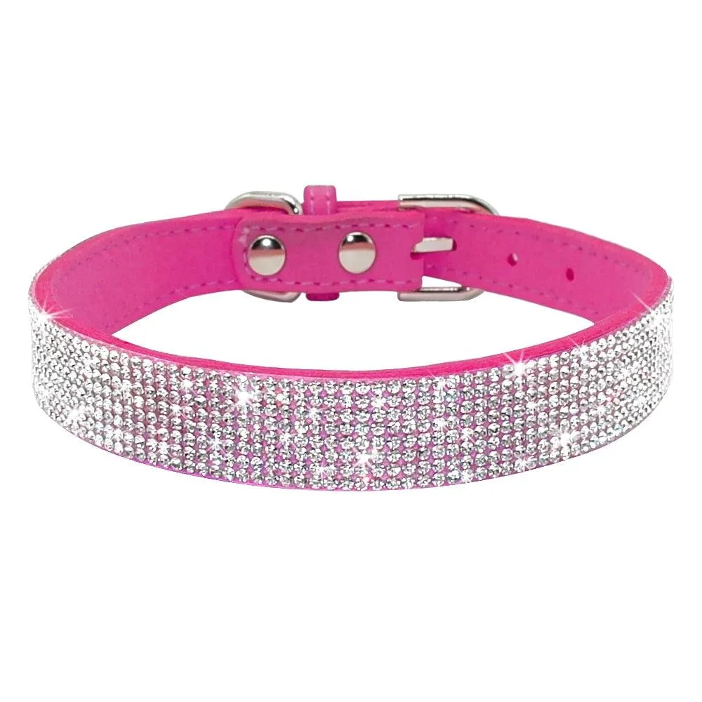 Luxury Rhinestone Leather Pets Collar