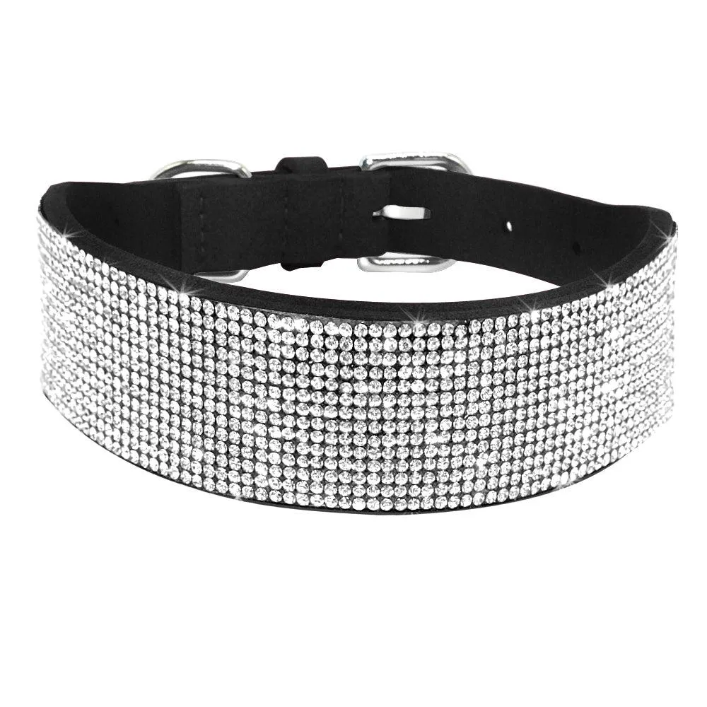Luxury Rhinestone Leather Pets Collar