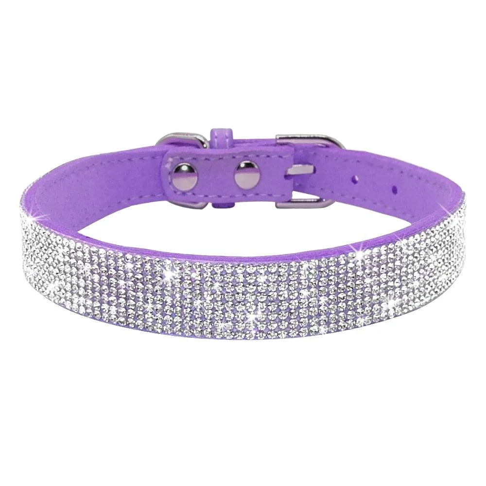 Luxury Rhinestone Leather Pets Collar