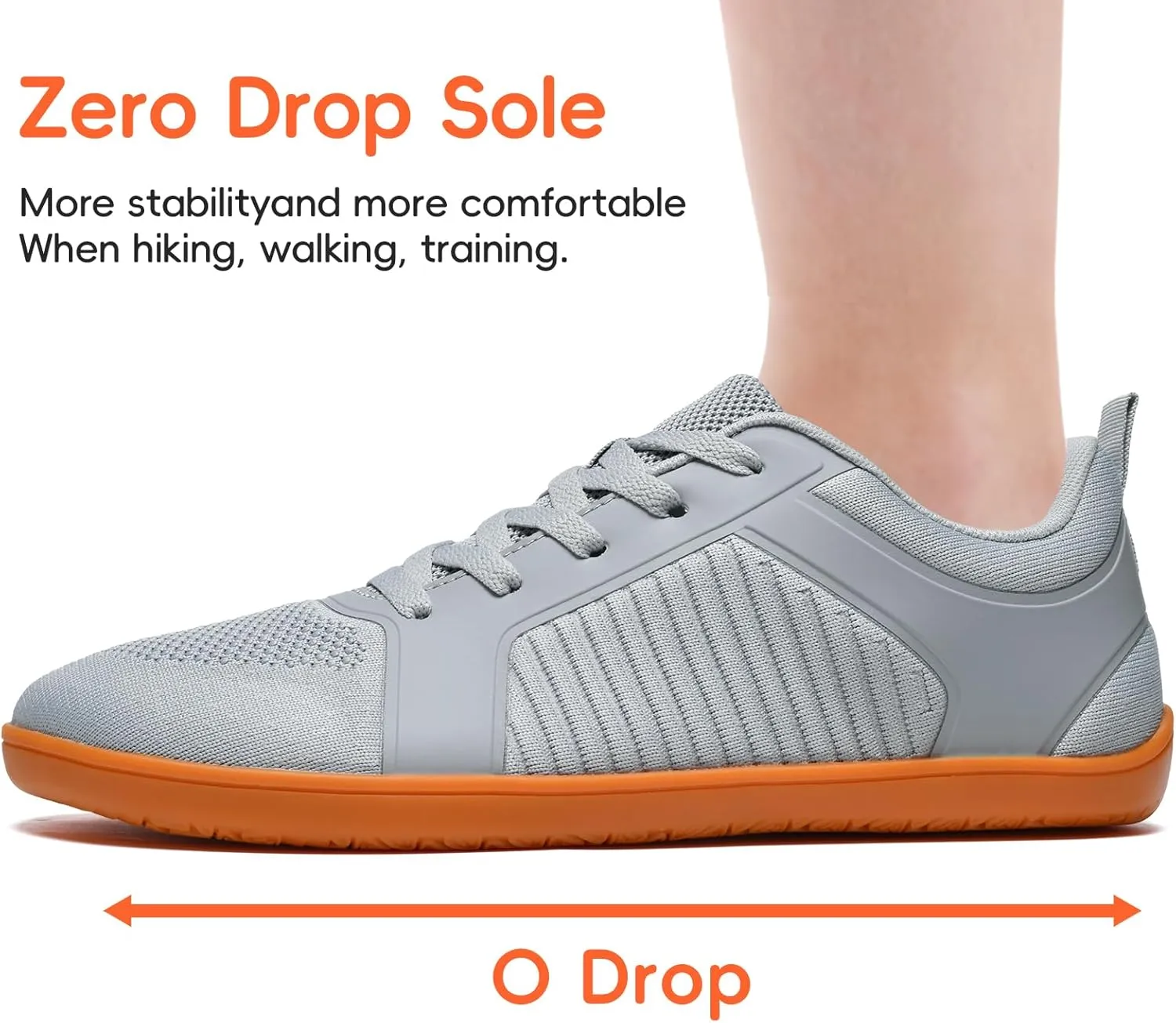 Men's Barefoot Shoes Wide Toe Box Cross Training Running Zero Drop Minimalist Sneakers