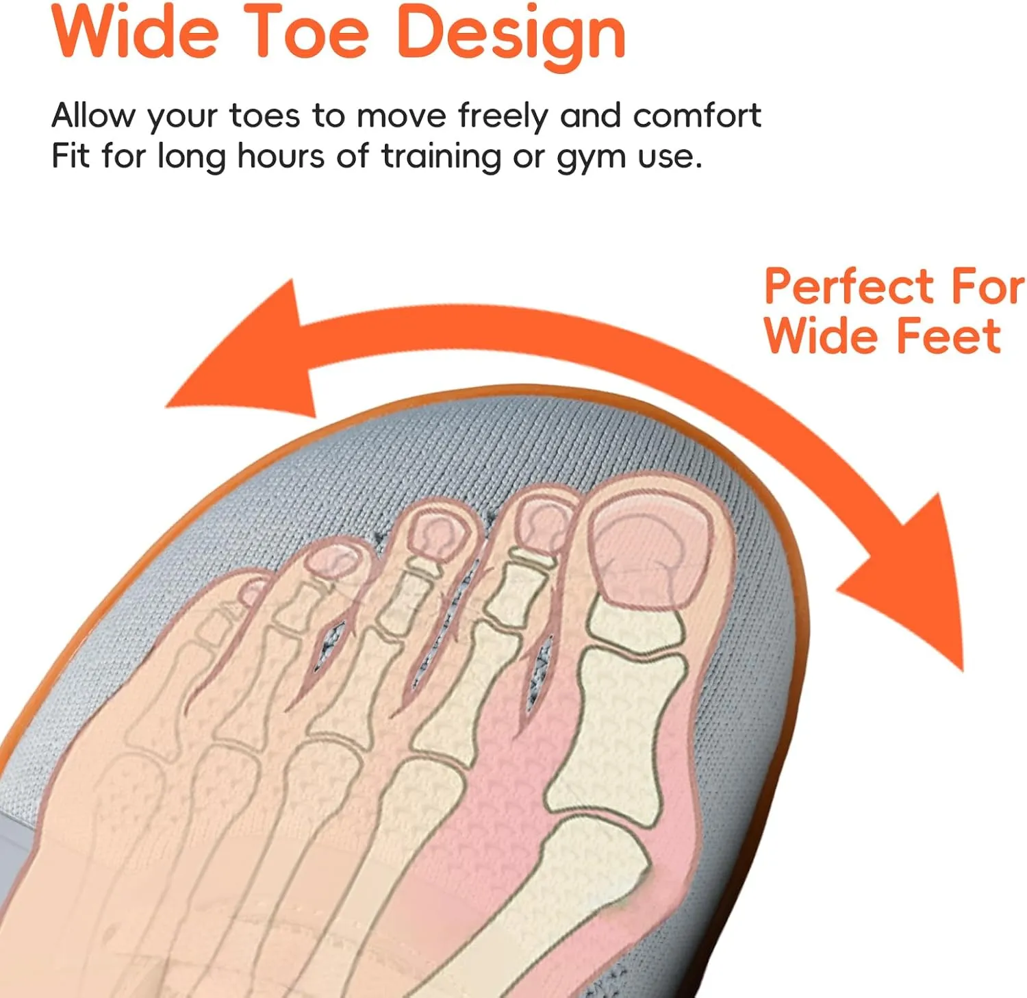 Men's Barefoot Shoes Wide Toe Box Cross Training Running Zero Drop Minimalist Sneakers
