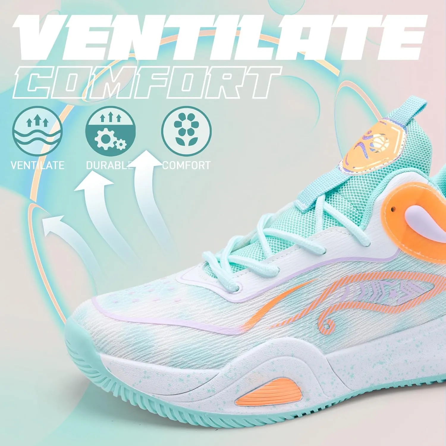 Men's Basketball Shoes Fashionable Breathable Anti Slip Sports Shoes Outdoor Running Fitness Training Shoes