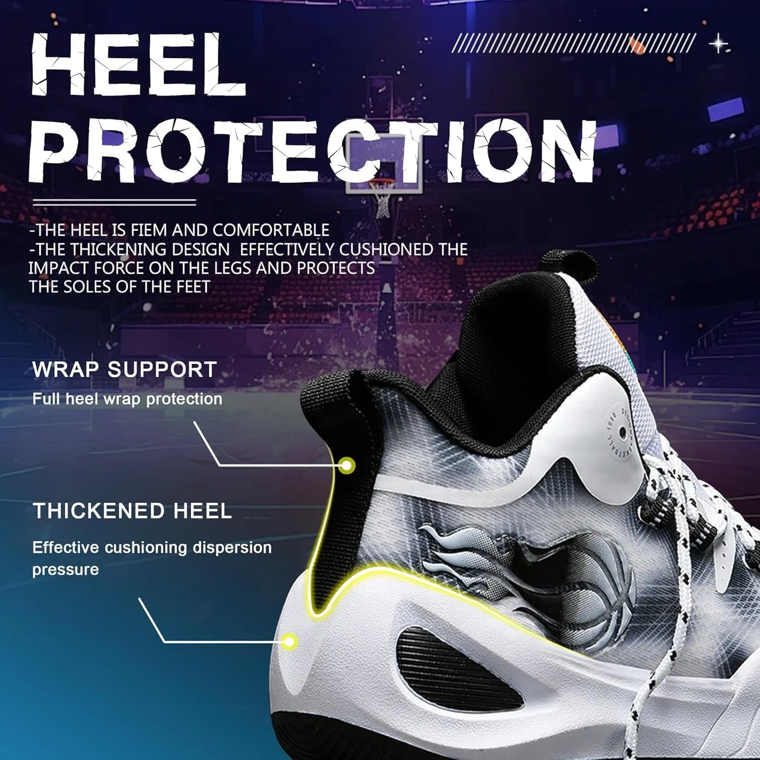 Men's Basketball Shoes Fashionable Breathable Anti Slip Sports Shoes Outdoor Running Fitness Training Shoes