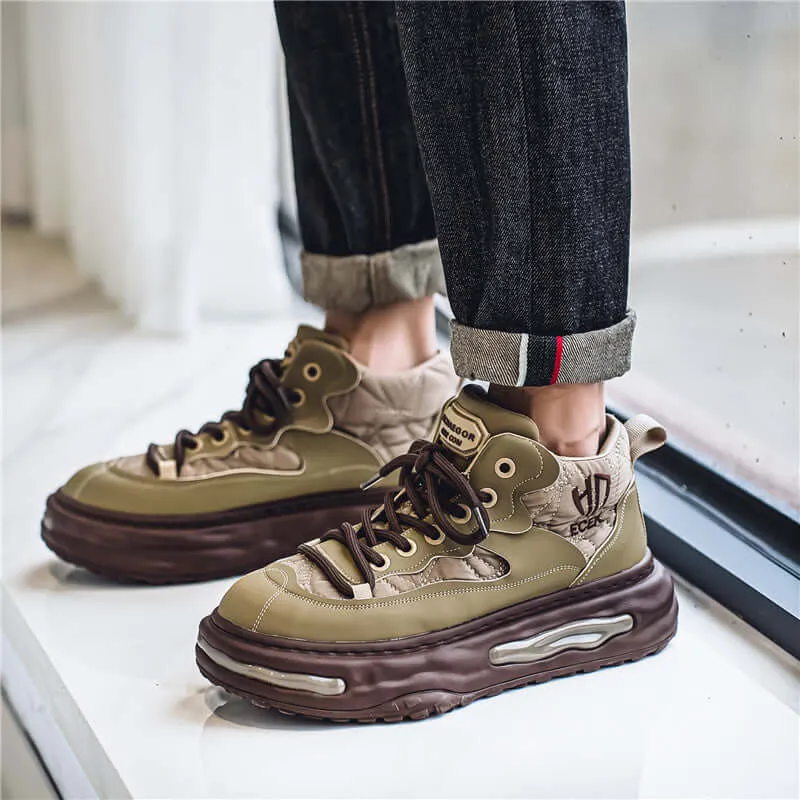 Men's Colour-Block High-Top Trainers