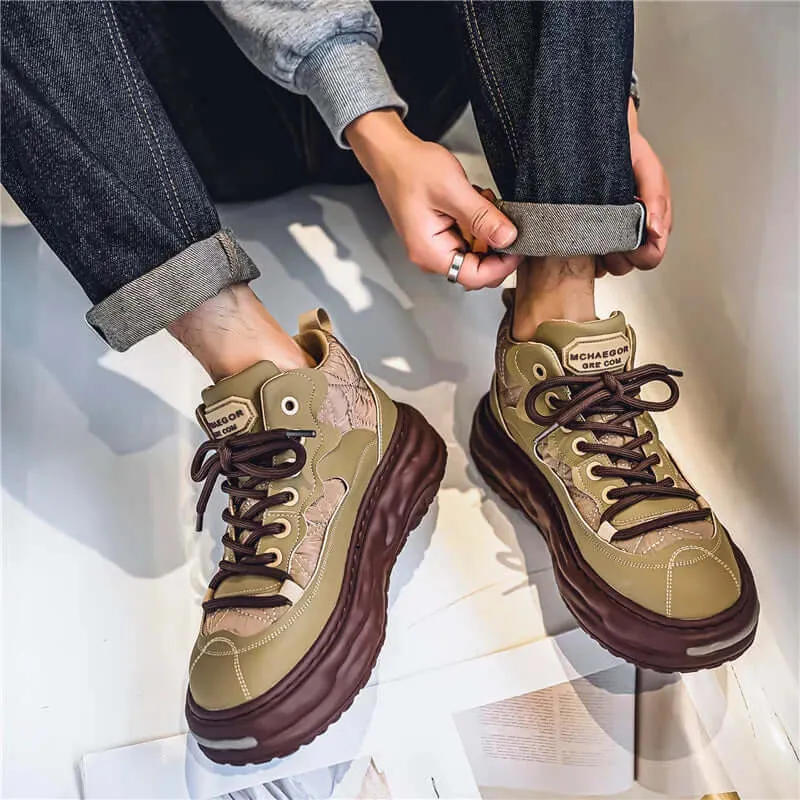 Men's Colour-Block High-Top Trainers