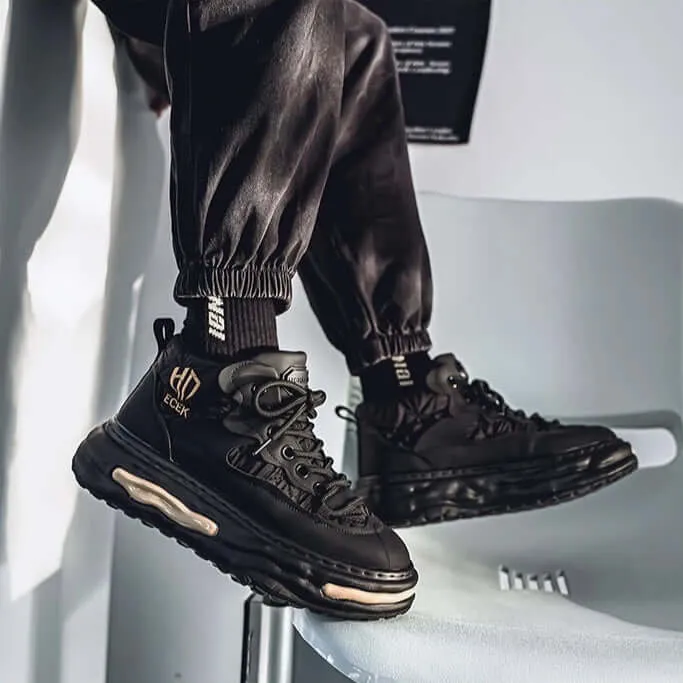 Men's Colour-Block High-Top Trainers