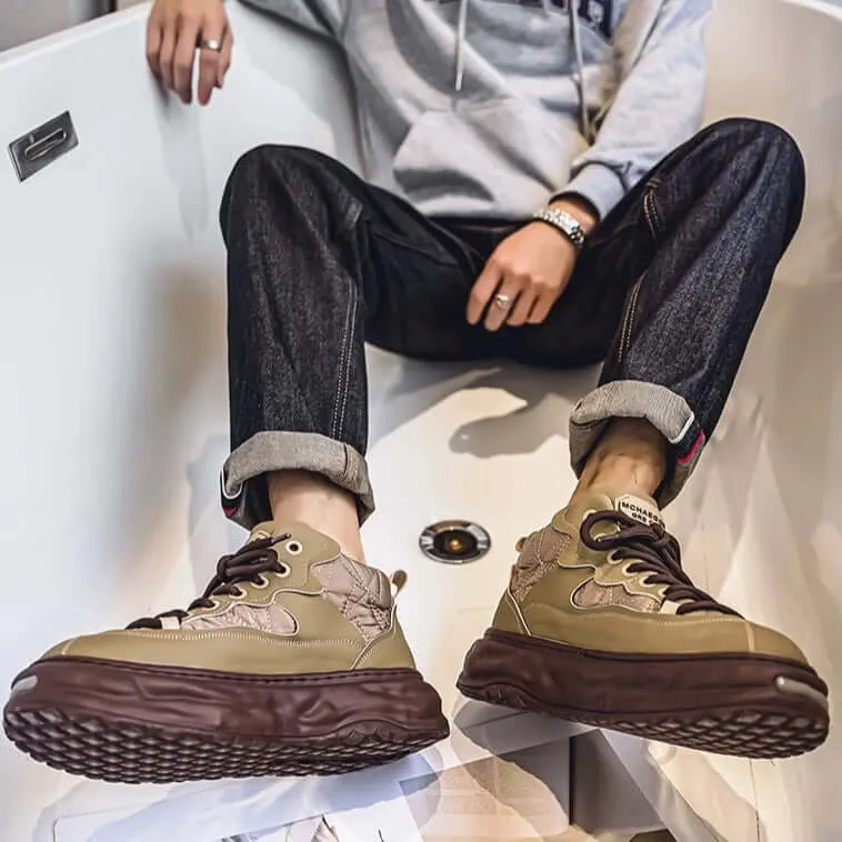 Men's Colour-Block High-Top Trainers