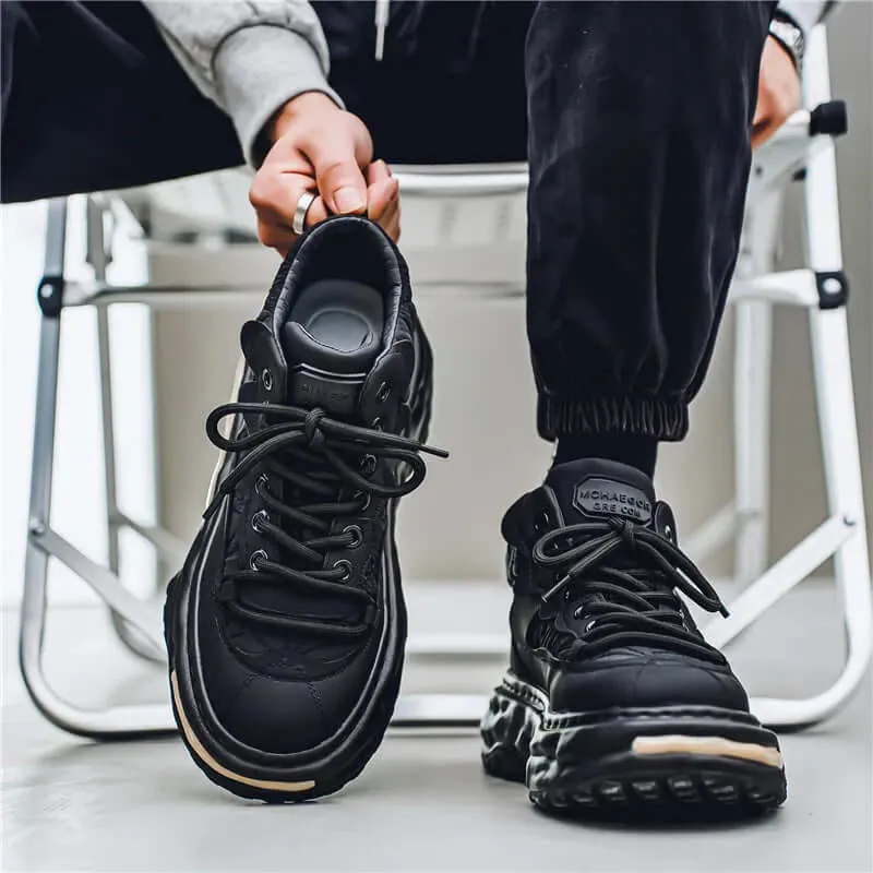 Men's Colour-Block High-Top Trainers