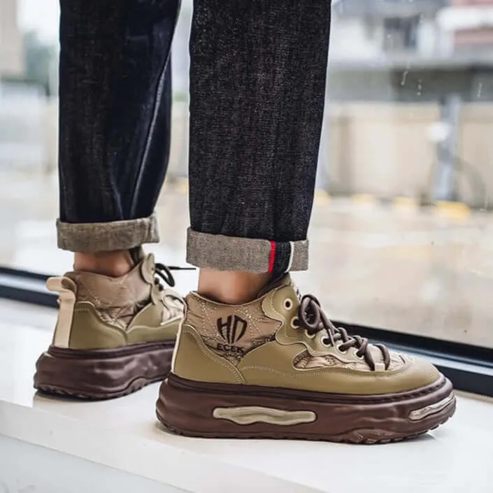 Men's Colour-Block High-Top Trainers