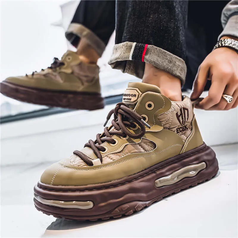 Men's Colour-Block High-Top Trainers