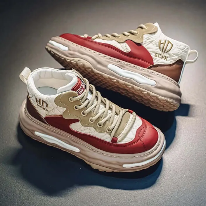 Men's Colour-Block High-Top Trainers