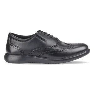 Men's deep cut leather lace-up padded brogues