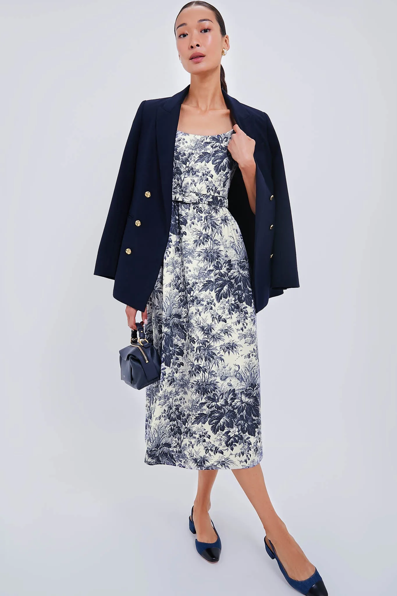 Navy Cypress Toile Eira Dress