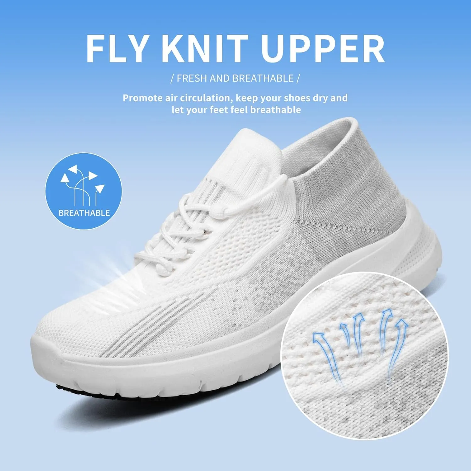 Non Slip Shoes for Women Work Food Service, White Slip Resistsnt Restaurant Comfortable, Breathable, and Wear-Resistant