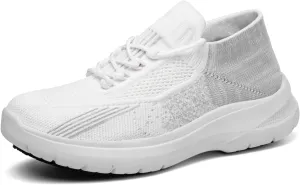 Non Slip Shoes for Women Work Food Service, White Slip Resistsnt Restaurant Comfortable, Breathable, and Wear-Resistant