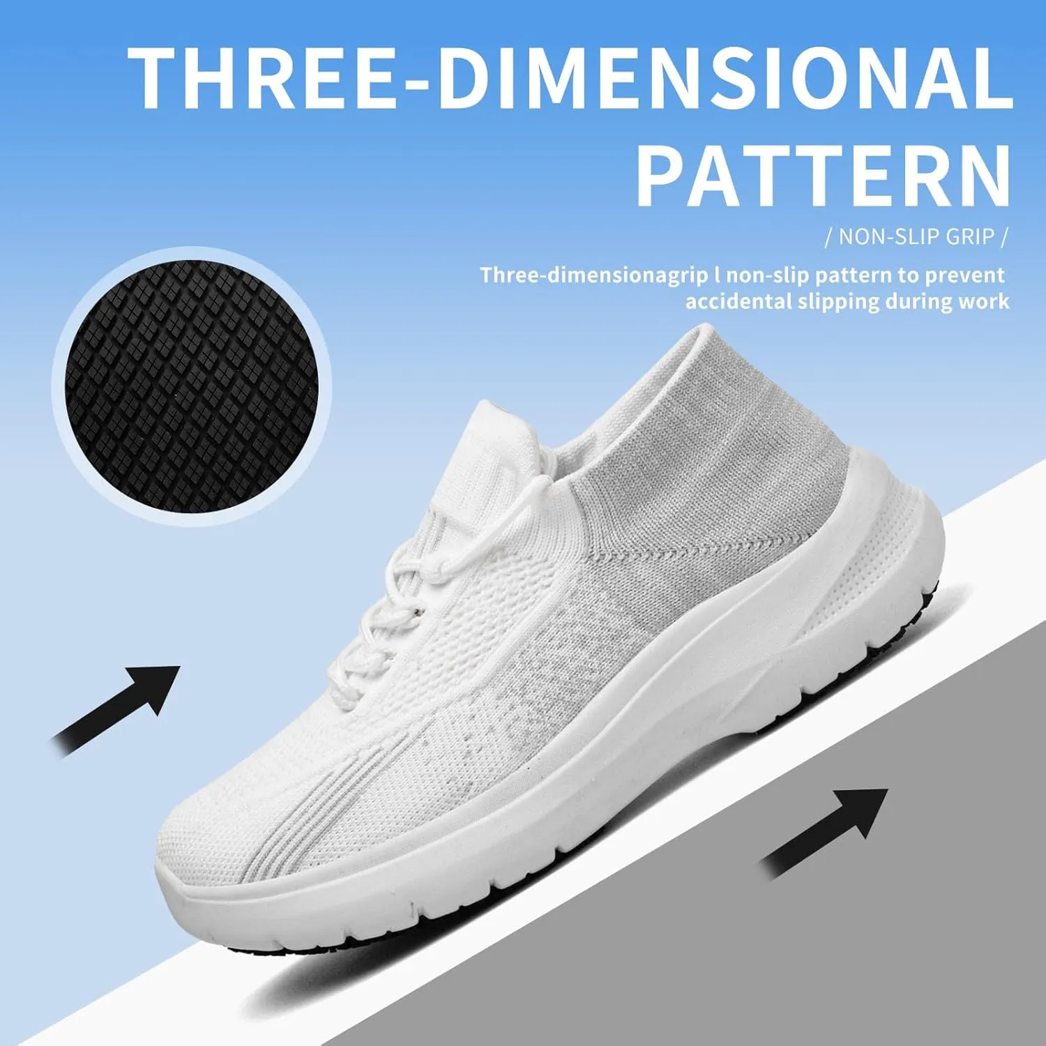 Non Slip Shoes for Women Work Food Service, White Slip Resistsnt Restaurant Comfortable, Breathable, and Wear-Resistant