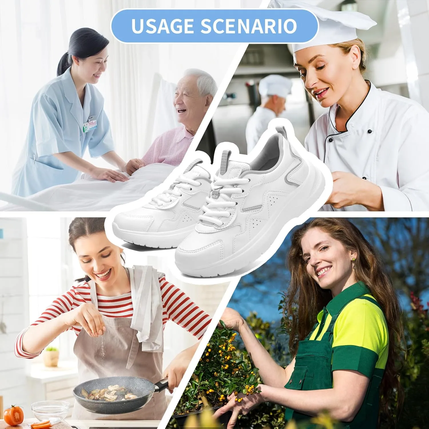 Non Slip Work Shoes Women Food Service Slip Resistant Restaurant Shoes Nursing Womens