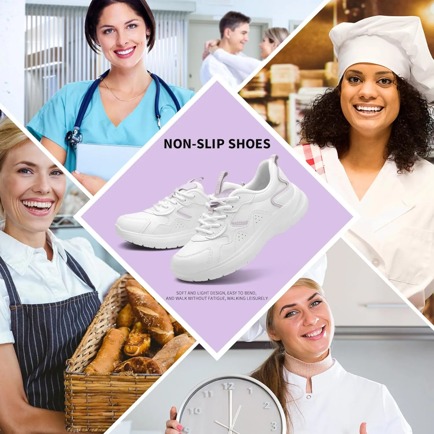 Non Slip Work Shoes Women Food Service Slip Resistant Restaurant Shoes Nursing Womens