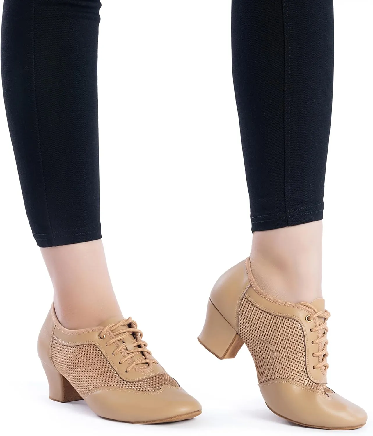 RoseMoli Women's 2" Practice Dance Shoes Latin Dance Shoes Lace-up Ballroom Modern Salsa Rhythm Teaching Practice Professional Performance Dance Shoes