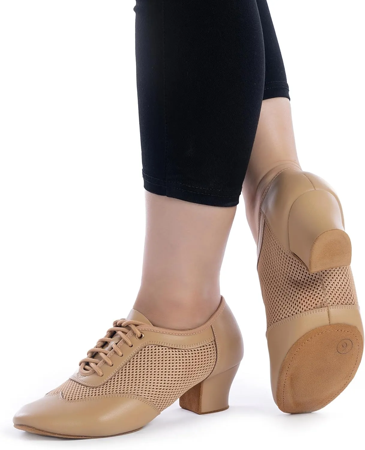 RoseMoli Women's 2" Practice Dance Shoes Latin Dance Shoes Lace-up Ballroom Modern Salsa Rhythm Teaching Practice Professional Performance Dance Shoes