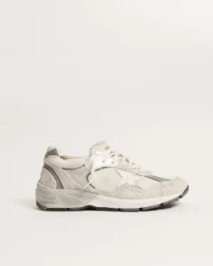Running Dad in White and Grey Suede and White Leather Star