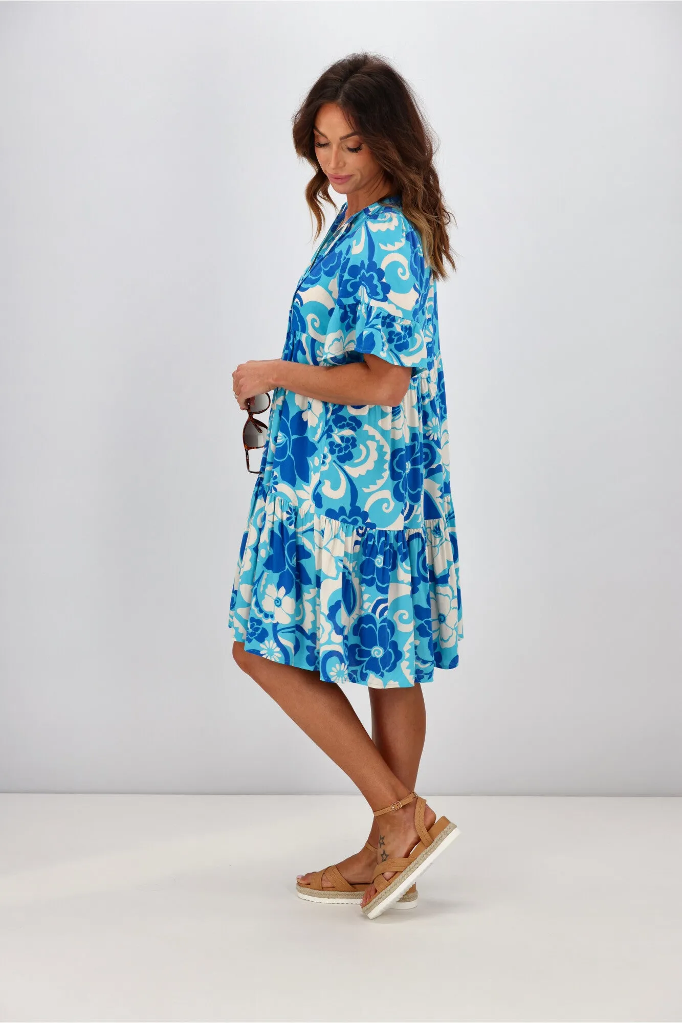 Salty Bright Harper Mini Dress Blue
