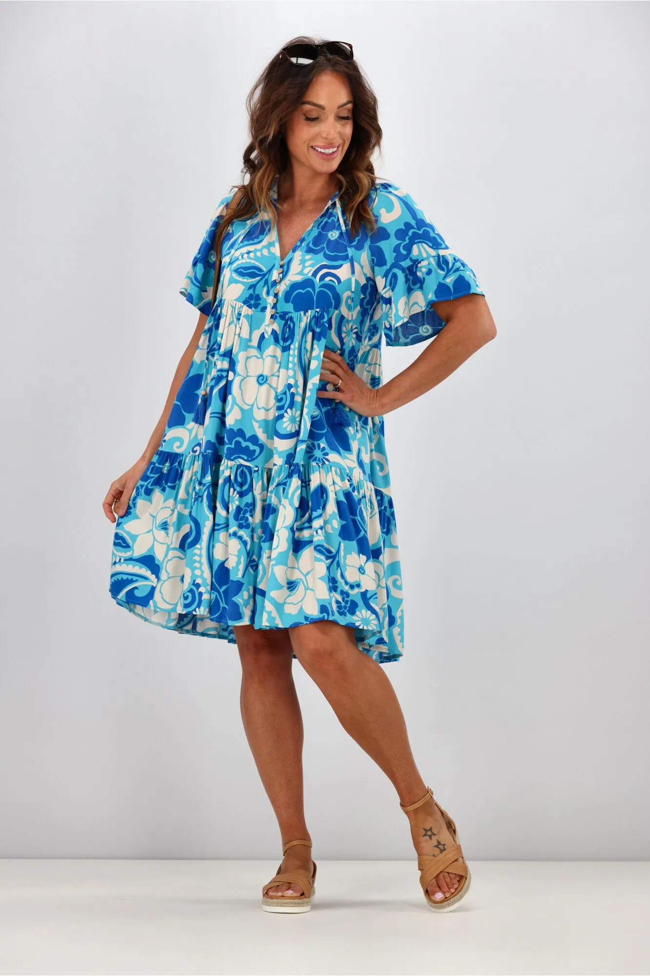 Salty Bright Harper Mini Dress Blue
