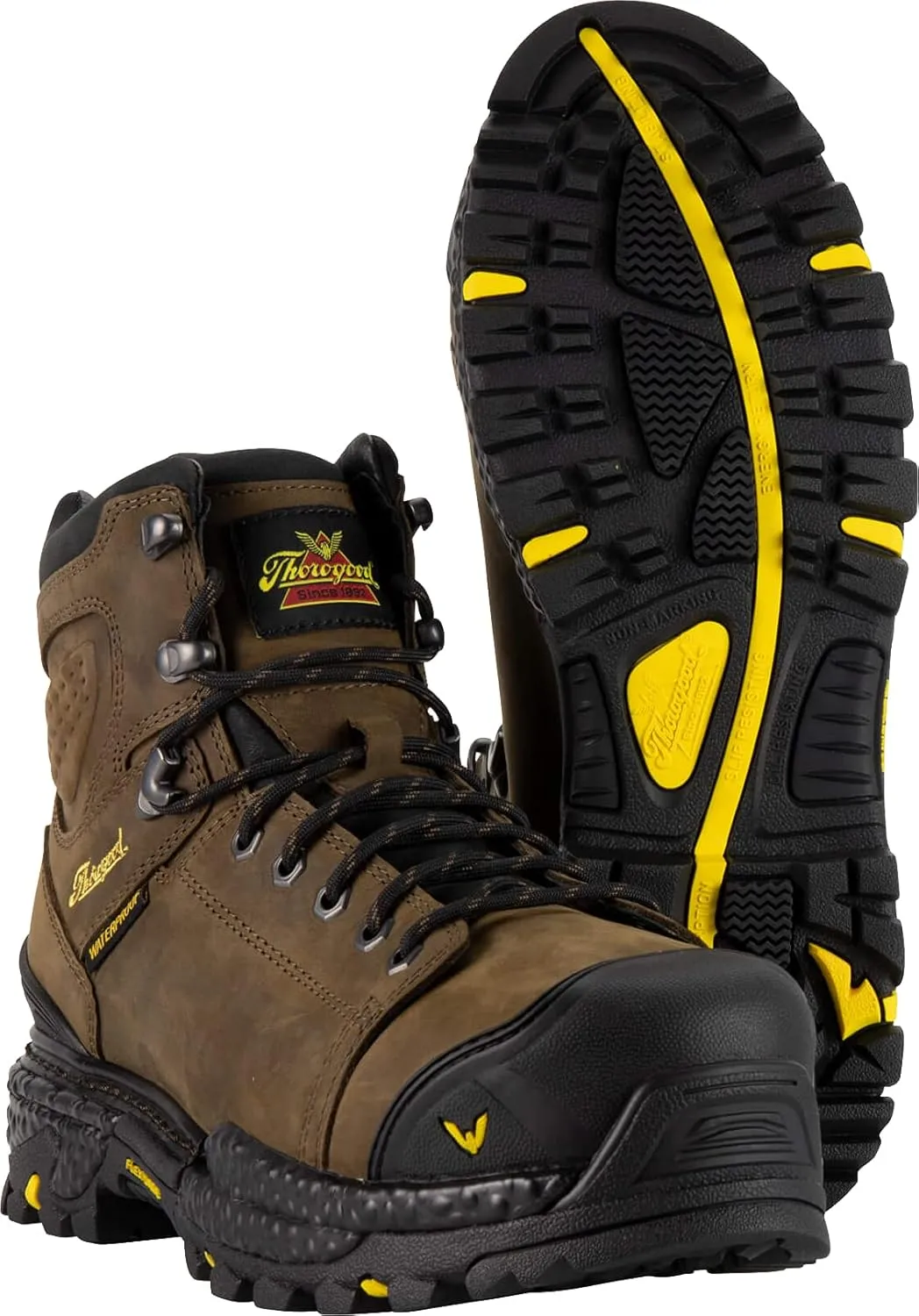 Thorogood Infinity FD 6 Waterproof Composite Toe Work Boots for Men Made with Premium Full-Grain Leather and Slip-Resistant Anti-Fatigue Outsole; EH Rated