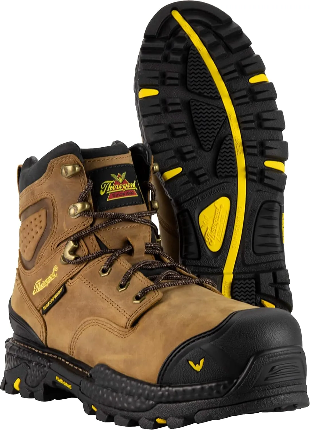 Thorogood Infinity FD 6 Waterproof Composite Toe Work Boots for Men Made with Premium Full-Grain Leather and Slip-Resistant Anti-Fatigue Outsole; EH Rated