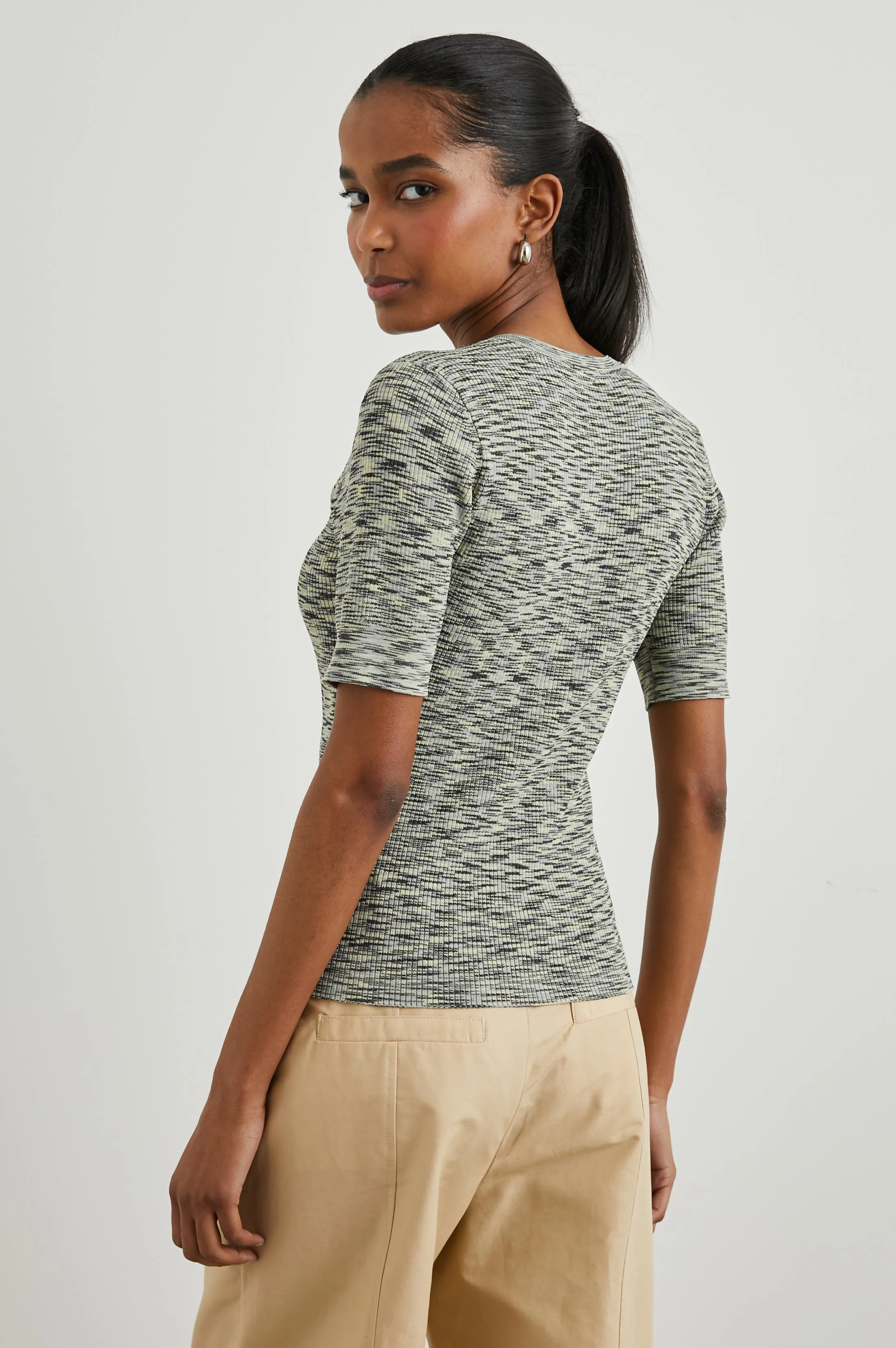 TONI TOP - MINT NAVY SPACE DYE